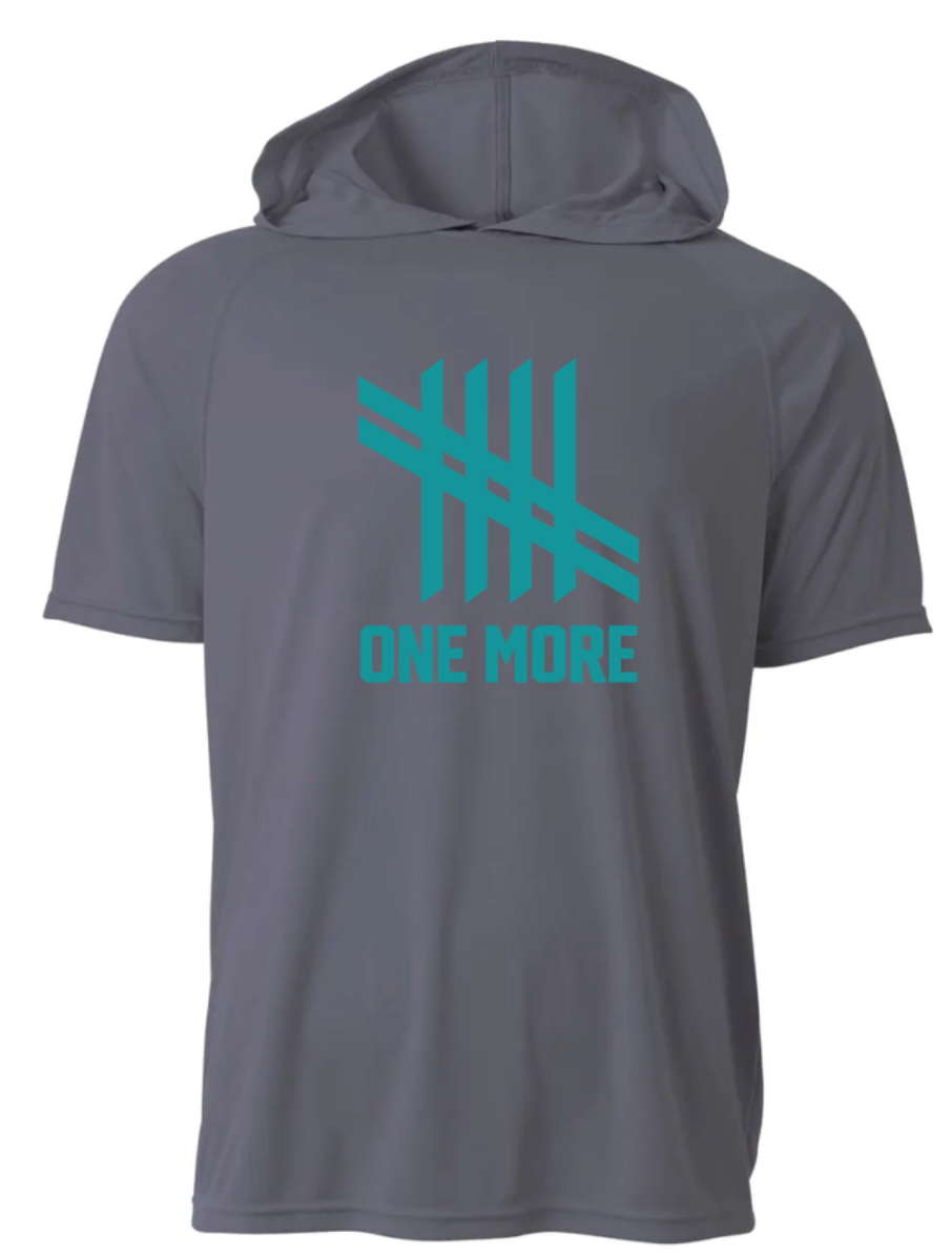 One More Logo Hoodie - Gray/Teal