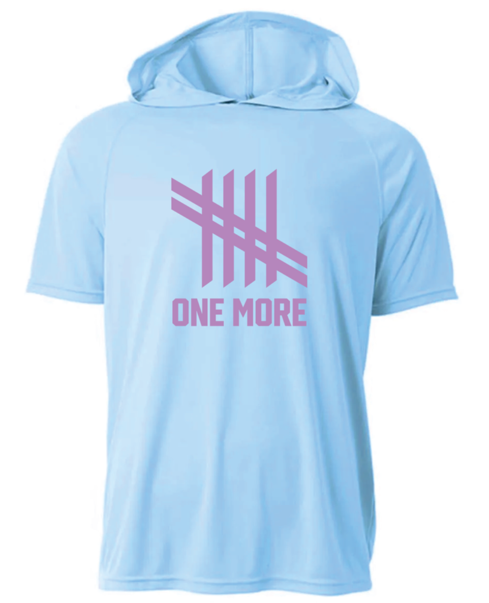 One More Logo Hoodie - Light Blue/Pink
